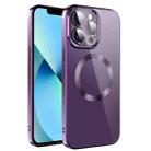 For iPhone 13 Pro Electroplating MagSafe TPU Phone Case with Lens Film(Deep Purple) - 1