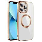 For iPhone 12 Pro Electroplating MagSafe TPU Phone Case with Lens Film(Gold) - 1