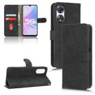 For OPPO A58 5G Skin Feel Magnetic Flip Leather Phone Case(Black) - 1