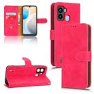 For Tecno Pop 6 Skin Feel Magnetic Flip Leather Phone Case(Rose Red) - 1