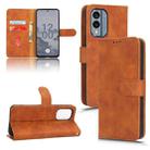 For Nokia X30 5G Skin Feel Magnetic Flip Leather Phone Case(Brown) - 1