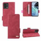 For Motorola Moto G72 4G Magnetic Clasp Flip Leather Phone Case(Red) - 1