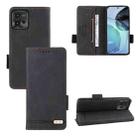 For Motorola Moto G72 4G Magnetic Clasp Flip Leather Phone Case(Black) - 1