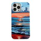 For iPhone 14 Pro Max 2 in 1 Detachable Oil Painting Sea Pattern Phone Case(Blue) - 1