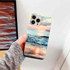 For iPhone 14 Pro Max 2 in 1 Detachable Oil Painting Sea Pattern Phone Case(Yellow Pink) - 2