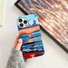 For iPhone 14 Pro 2 in 1 Detachable Oil Painting Sea Pattern Phone Case(Blue) - 2