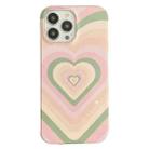 For iPhone 14 Pro Max 2 in 1 Detachable Love Pattern Phone Case(Pink Green) - 1