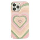 For iPhone 12 Pro Max 2 in 1 Detachable Love Pattern Phone Case(Pink Green) - 1