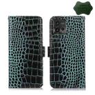 For Motorola Moto G72 Magnetic Crocodile Texture Genuine Leather RFID Phone Case(Green) - 1