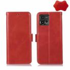 For Motorola Moto G72 Magnetic Crazy Horse Texture Genuine Leather RFID Phone Case(Red) - 1