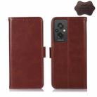 For Xiaomi Redmi 11 Prime 4G Magnetic Crazy Horse Texture Genuine Leather RFID Phone Case(Brown) - 1