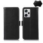 For Xiaomi Redmi Note 12 Pro+ China Magnetic Crazy Horse Texture Genuine Leather RFID Phone Case(Black) - 1