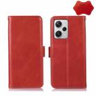 For Xiaomi Redmi Note 12 Pro+ China Magnetic Crazy Horse Texture Genuine Leather RFID Phone Case(Red) - 1