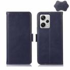 For Xiaomi Redmi Note 12 Pro+ China Magnetic Crazy Horse Texture Genuine Leather RFID Phone Case(Blue) - 1