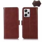 For Xiaomi Redmi Note 12 Pro+ China Magnetic Crazy Horse Texture Genuine Leather RFID Phone Case(Brown) - 1
