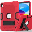 For iPad 10th Gen 10.9 2022 Contrast Color Robot Silicone + PC Tablet Protective Case(Red Black) - 1