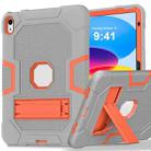 For iPad 10th Gen 10.9 2022 Contrast Color Robot Silicone + PC Tablet Protective Case(Grey Orange) - 1