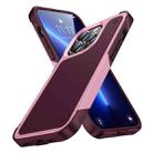 For iPhone 13 Pro Max PC + TPU Shockproof Protective Phone Case(Pink+Dark Red) - 1