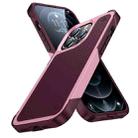 For iPhone 13 Pro PC + TPU Shockproof Protective Phone Case(Pink+Dark Red) - 1