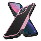 For iPhone 13 PC + TPU Shockproof Protective Phone Case(Pink+Black) - 1