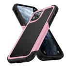 For iPhone 11 Pro PC + TPU Shockproof Protective Phone Case(Pink+Black) - 1