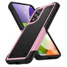 For Samsung Galaxy A52 5G PC + TPU Shockproof Protective Phone Case(Pink+Black) - 1