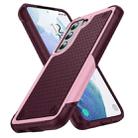 For Samsung Galaxy S21 5G PC + TPU Shockproof Protective Phone Case(Pink+Dark Red) - 1