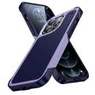 For iPhone 12 Pro PC + TPU Shockproof Protective Phone Case(Light Purple+Sapphire Blue) - 1