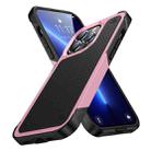 For iPhone 12 Pro Max PC + TPU Shockproof Protective Phone Case(Pink+Black) - 1