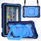 For Amazon Kindle Fire 7 2022 Silicone + PC Bracelet Holder Tablet Case(Navy Blue + Blue) - 1