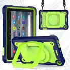 For Amazon Kindle Fire 7 2022 Silicone + PC Bracelet Holder Tablet Case(Navy Blue + Yellow Green) - 1