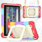 For Amazon Kindle Fire 7 2022 Silicone + PC Bracelet Holder Tablet Case(Bright Red) - 1