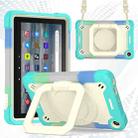 For Amazon Kindle Fire 7 2022 Silicone + PC Bracelet Holder Tablet Case(Bright Green) - 1