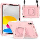 For iPad 10th Gen 10.9 2022 Silicone + PC Bracelet Holder Tablet Case(Rose Gold) - 1