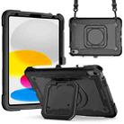 For iPad 10th Gen 10.9 2022 Silicone + PC Bracelet Holder Tablet Case(Black) - 1