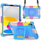 For iPad 10th Gen 10.9 2022 Silicone + PC Bracelet Holder Tablet Case(Camouflage + Blue) - 1