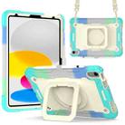 For iPad 2025 / 2022 Silicone + PC Bracelet Holder Tablet Case(Bright Green) - 1