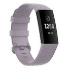18mm Silver Color Buckle TPU Wrist Strap Watch Band for Fitbit Charge 4 / Charge 3 / Charge 3 SE, Size: L(Light Purple) - 1