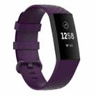 18mm Silver Color Buckle TPU Wrist Strap Watch Band for Fitbit Charge 4 / Charge 3 / Charge 3 SE, Size: L(Dark Purple) - 1