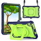 For iPad mini 6 Silicone + PC Bracelet Holder Tablet Case(Navy Blue + Yellow Green) - 1