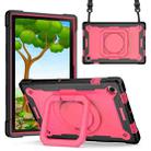 For Samsung Galaxy Tab A8 10.5 2021 Silicone + PC Bracelet Holder Tablet Case(Black + Rose Red) - 1