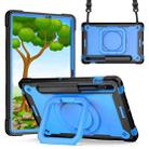 For Samsung Galaxy Tab S7 / S8 Silicone + PC Bracelet Holder Tablet Case(Black + Blue) - 1