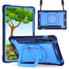 For Samsung Galaxy Tab S7 / S8 Silicone + PC Bracelet Holder Tablet Case(Navy Blue + Blue) - 1