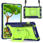 For Samsung Galaxy Tab S7 / S8 Silicone + PC Bracelet Holder Tablet Case(Navy Blue + Yellow Green) - 1