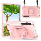 For Samsung Galaxy Tab S7 / S8 Silicone + PC Bracelet Holder Tablet Case(Rose Gold) - 1