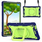 For Lenovo Tab M10 HD 2nd Gen Silicone + PC Bracelet Holder Tablet Case(Navy Blue + Yellow Green) - 1
