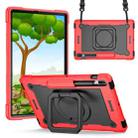 For Samsung Galaxy Tab S7+ / S8+ / S7 FE Silicone + PC Bracelet Holder Tablet Case(Red + Black) - 1