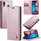 For Samsung Galaxy A20／A30／M10S CaseMe 003 Crazy Horse Texture Leather Phone Case(Rose Gold) - 1