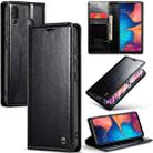 For Samsung Galaxy A20／A30／M10S CaseMe 003 Crazy Horse Texture Leather Phone Case(Black) - 1