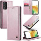 For Samsung Galaxy A33 5G CaseMe 003 Crazy Horse Texture Leather Phone Case(Rose Gold) - 1